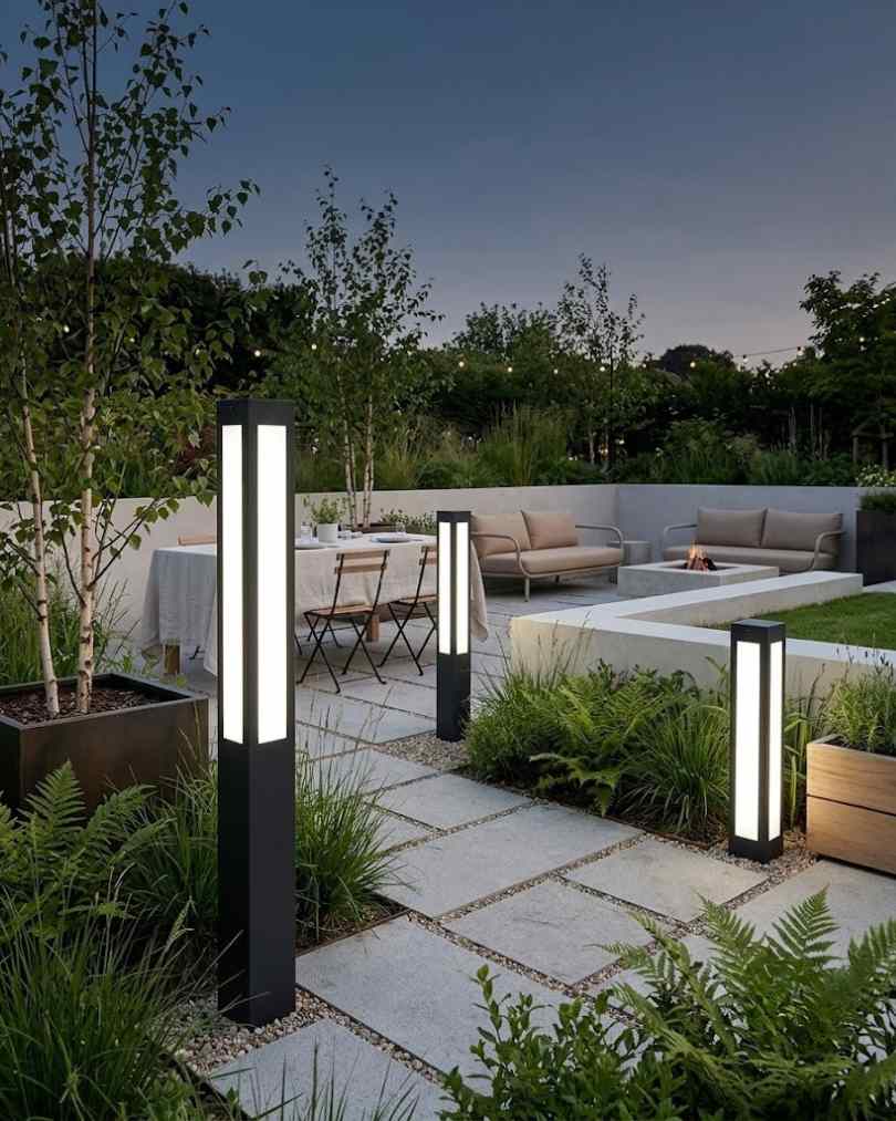 Matte Black Outdoor Bollard Light