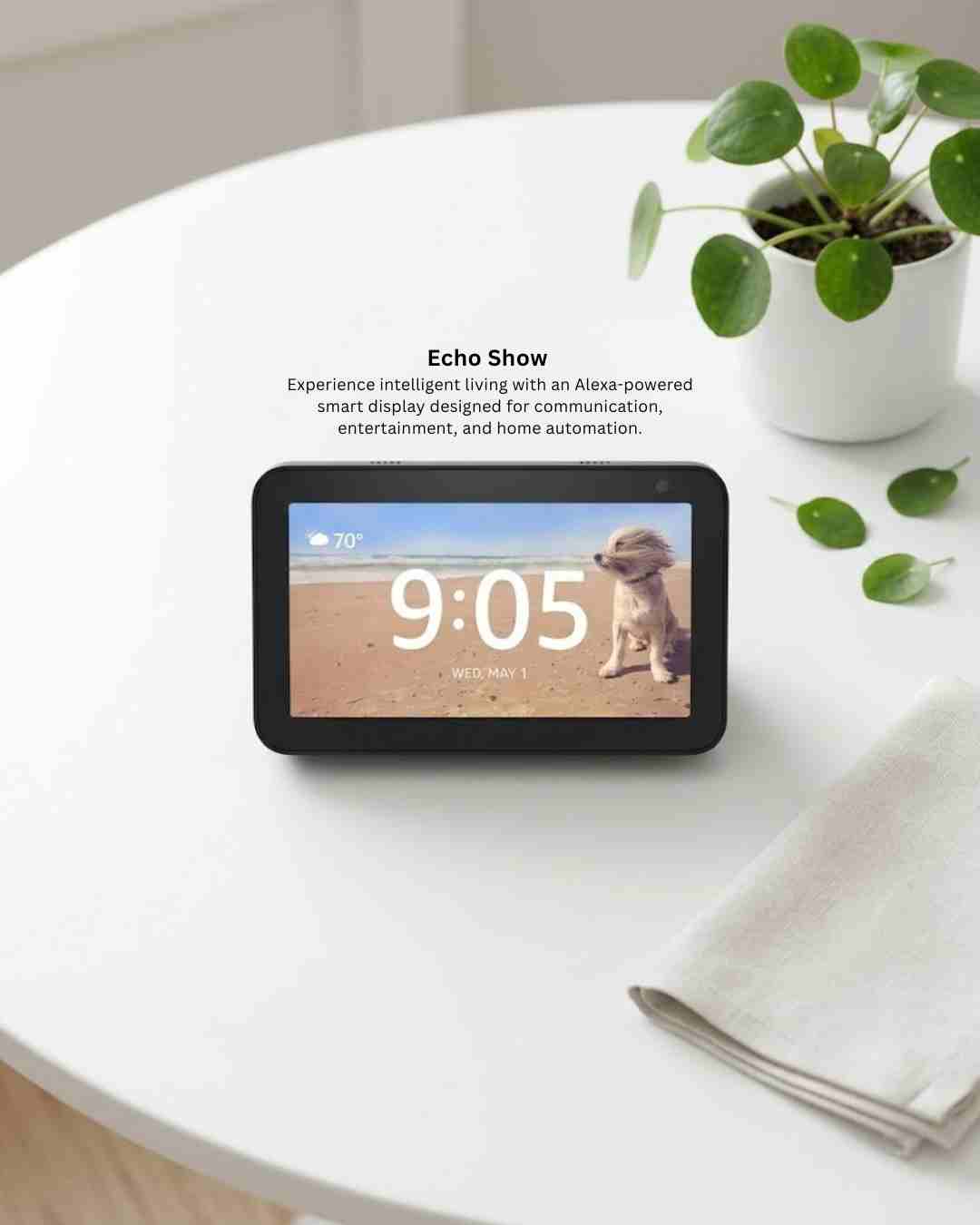 Black Compact Smart Home Display