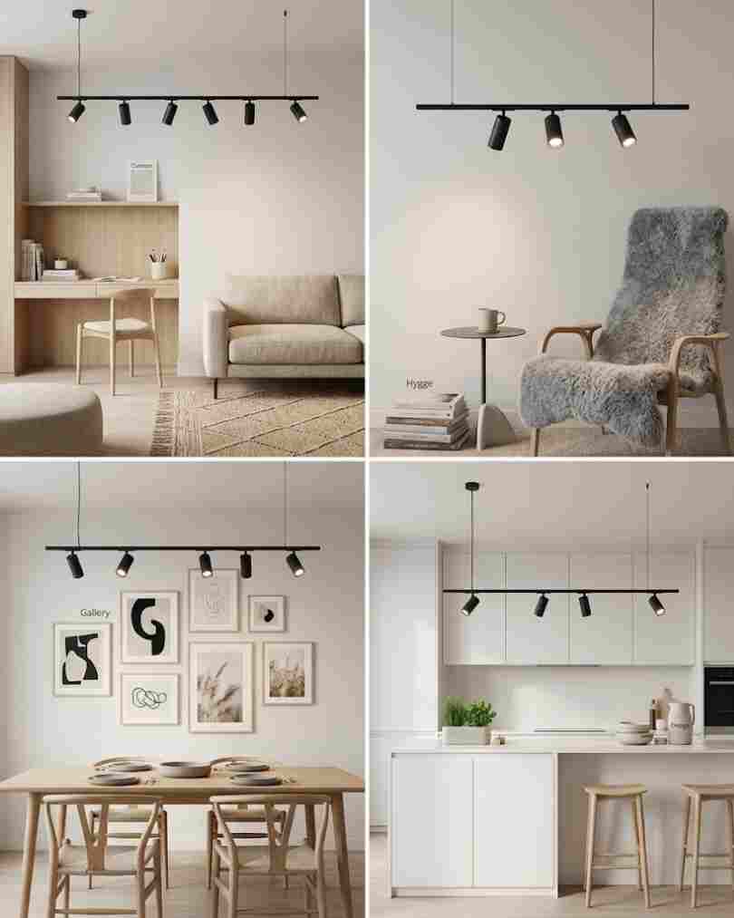 Black Suspended Magnetic Track Light