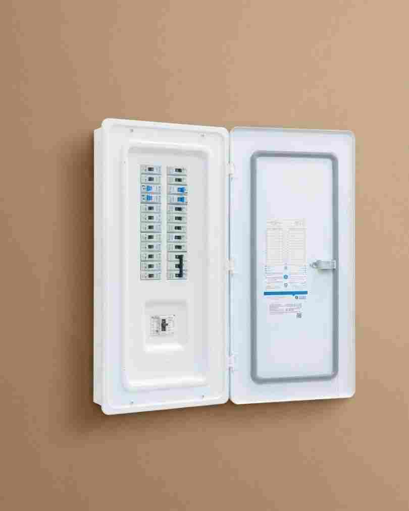 White Electrical Distribution Panel Board