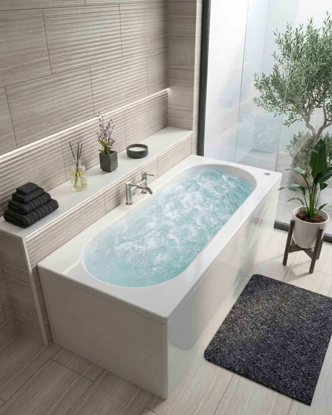 1600 x 700mm Single Ended Straight Bath White Gloss Soaking