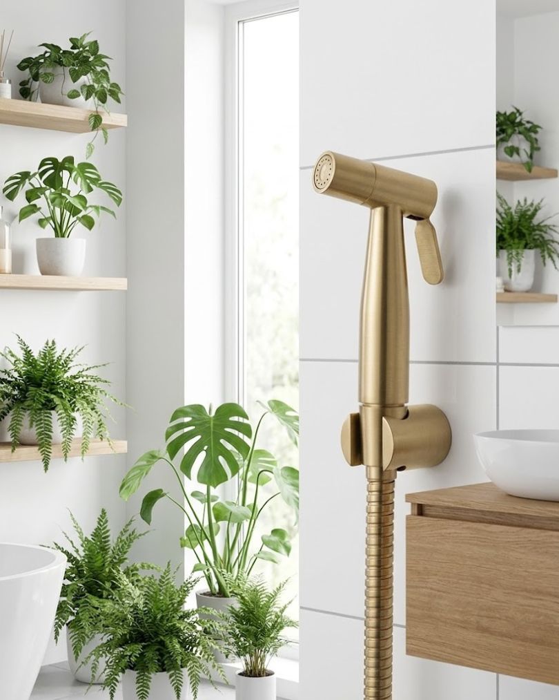 Practical Bidet Spray Mixer in Stainless Steel