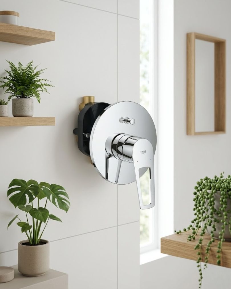 Grohe 29041001 2W BauLoop Ohm Bath Set, Silver