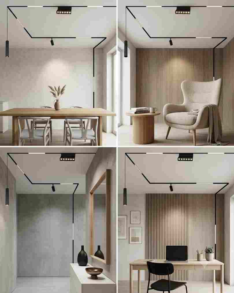 Black Magnetic Track Lighting System