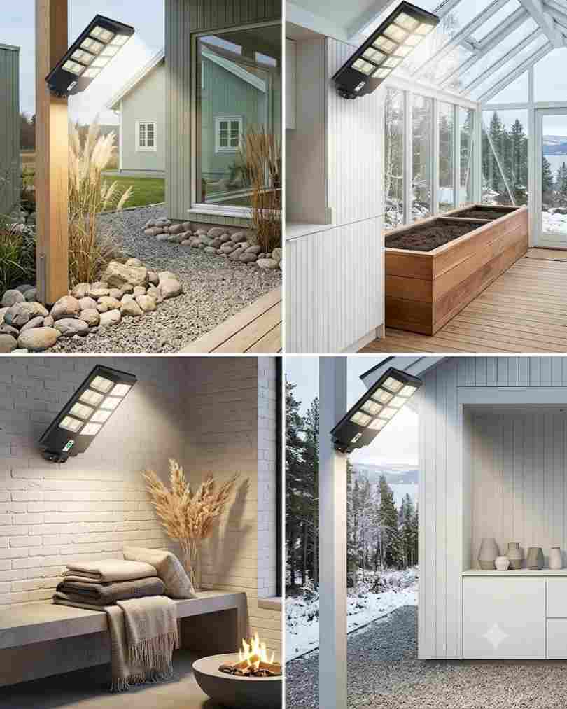 Black Wall-Mounted Solar Street Light