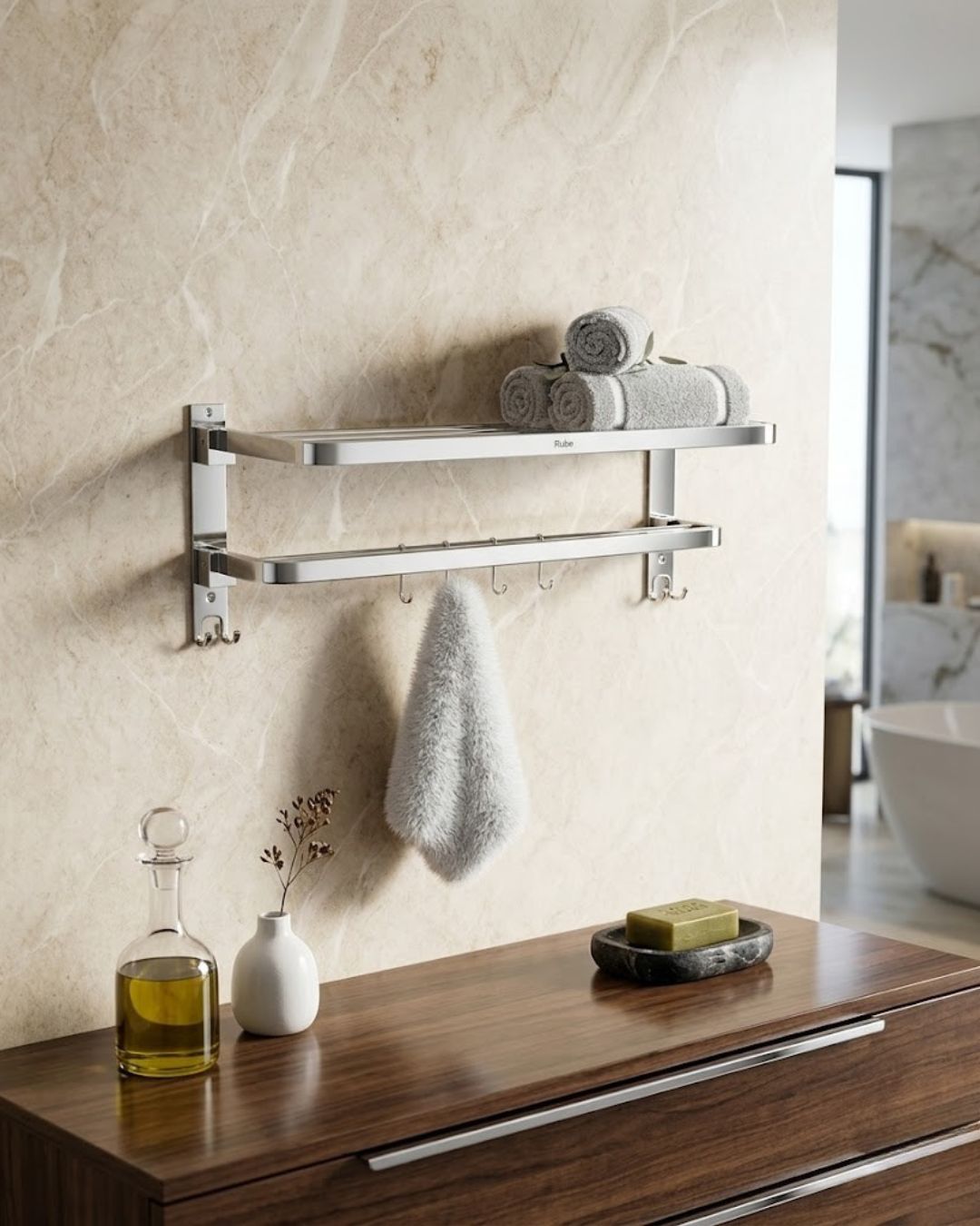 Dual Folding Towel Rack
